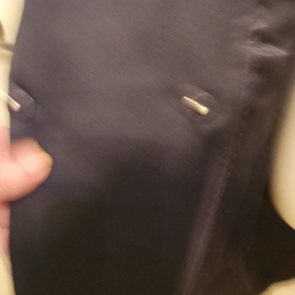 H&M Women's Dark Blue Sparkle Blazer with Black Satin Lapel - Picture 9 of 10